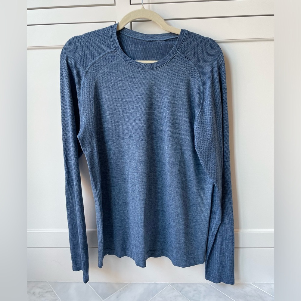Lululemon Mens Athletic Long-sleeve Shirt; Size M; Blue; Excellent Condition